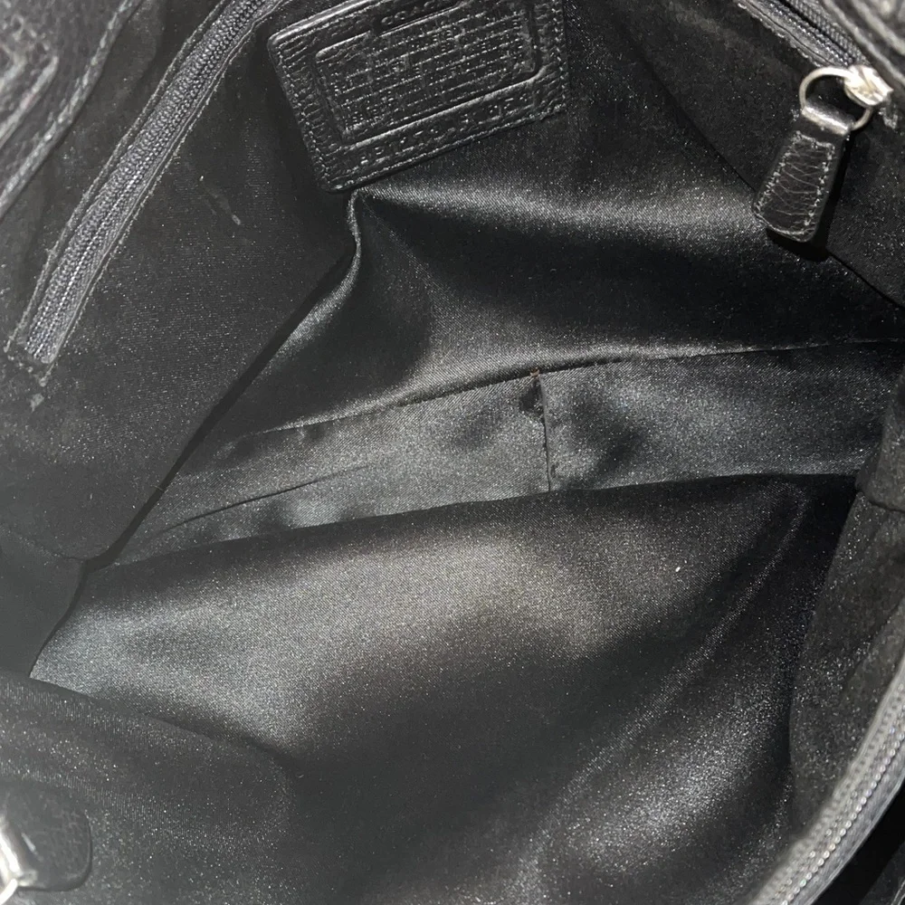 Coach Penelope Pebbled Black Leather Handbag Silver Hardware Coach B1273-F16531